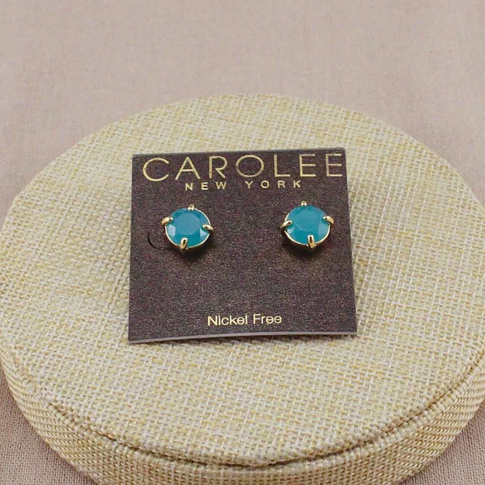 NWOT carolee green teal vintage diamond  earrings